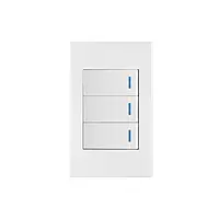 Placa armada 3 interruptores, 1 módulo, Española, blanco - PA-APTR-EB / 45599 Placa armada 3 interruptores, 1 módulo, Española, blanco - PA-APTR-EB / 45599