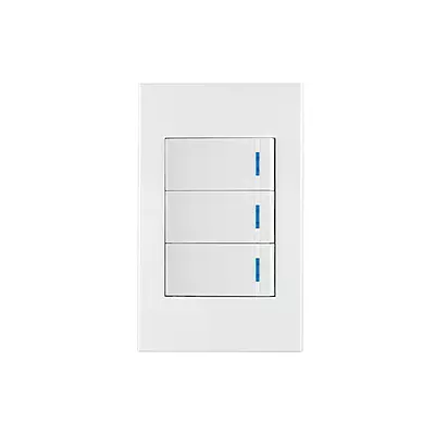 Placa armada 3 interruptores, 1 módulo, Española, blanco - PA-APTR-EB / 45599