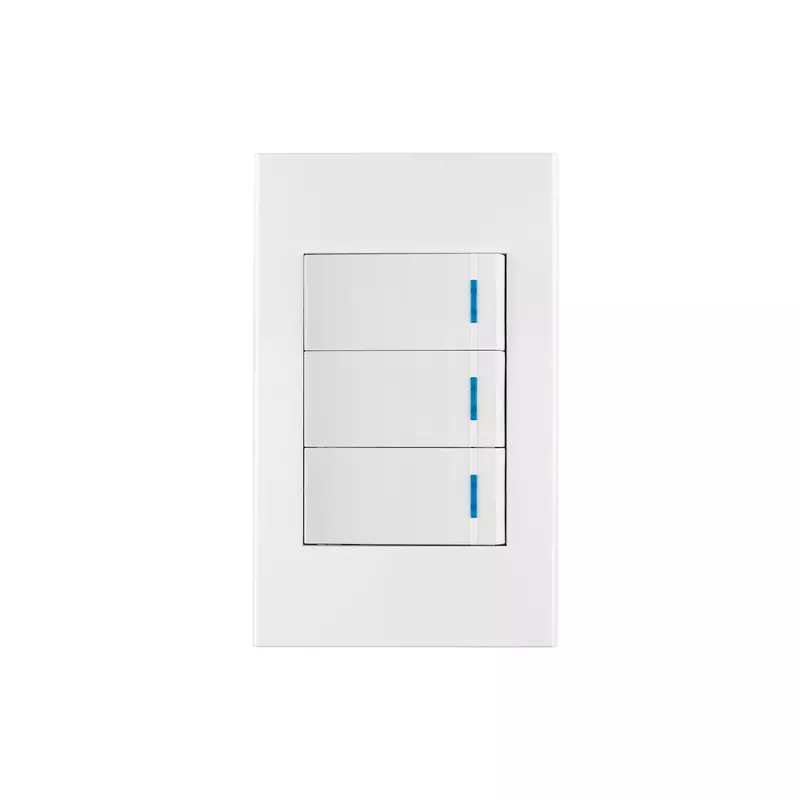 Placa armada 3 interruptores, 1 módulo, Española, blanco - PA-APTR-EB / 45599 Placa armada 3 interruptores, 1 módulo, Española, blanco - PA-APTR-EB / 45599
