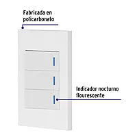 Placa armada 3 interruptores, 1 módulo, Española, blanco - PA-APTR-EB / 45599 Placa armada 3 interruptores, 1 módulo, Española, blanco - PA-APTR-EB / 45599