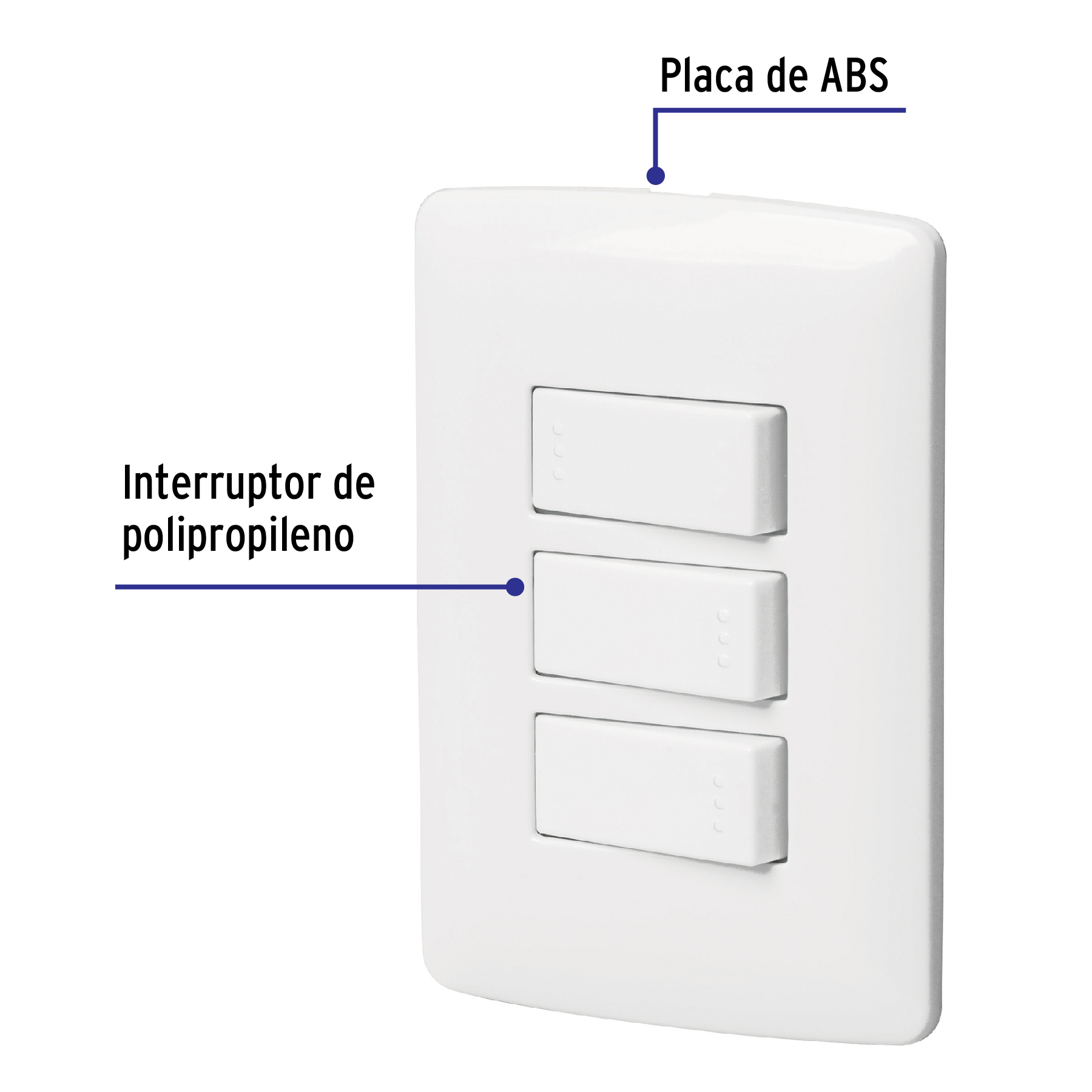 Placa armada 2 interruptores 1escalera blanco,línea Italiana - PA-APTR-EIB / 46464 Placa armada 2 interruptores 1escalera blanco,línea Italiana - PA-APTR-EIB / 46464
