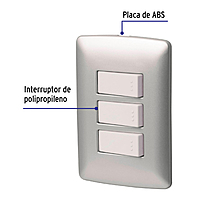 Placa armada 2 interruptores 1escalera, plata,línea Italiana - PA-APTR-EIP / 46483 Placa armada 2 interruptores 1escalera, plata,línea Italiana - PA-APTR-EIP / 46483