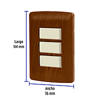 Placa armada 3 interruptores sencillos,madera,línea Italiana - PA-APTR-IM / 49933 Placa armada 3 interruptores sencillos,madera,línea Italiana - PA-APTR-IM / 49933