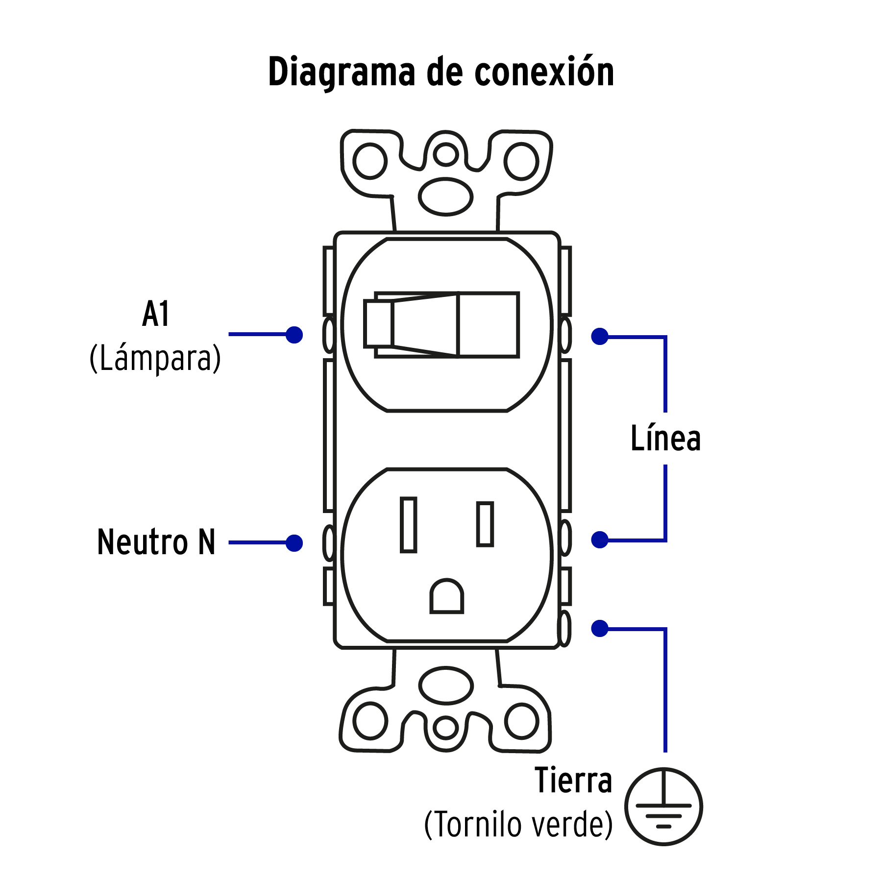 Placa armada interruptor y contacto, línea Standard, alumini - PA-COAP-SA / 48495 Placa armada interruptor y contacto, línea Standard, alumini - PA-COAP-SA / 48495