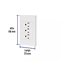 Placa armada 3 contactos, 1 módulo, Española, blanco - PA-COTR-EB / 45598 Placa armada 3 contactos, 1 módulo, Española, blanco - PA-COTR-EB / 45598