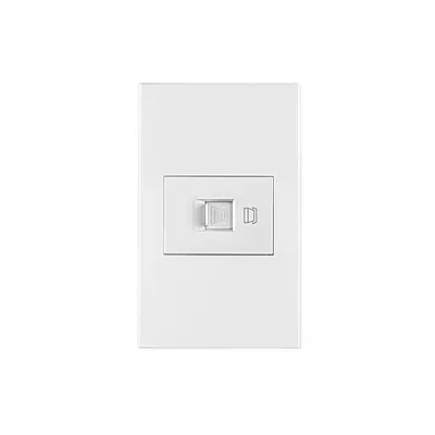 Placa armada 1 toma para teléfono, 1.5 mod, Española, blanco - PA-TE-EB / 45607