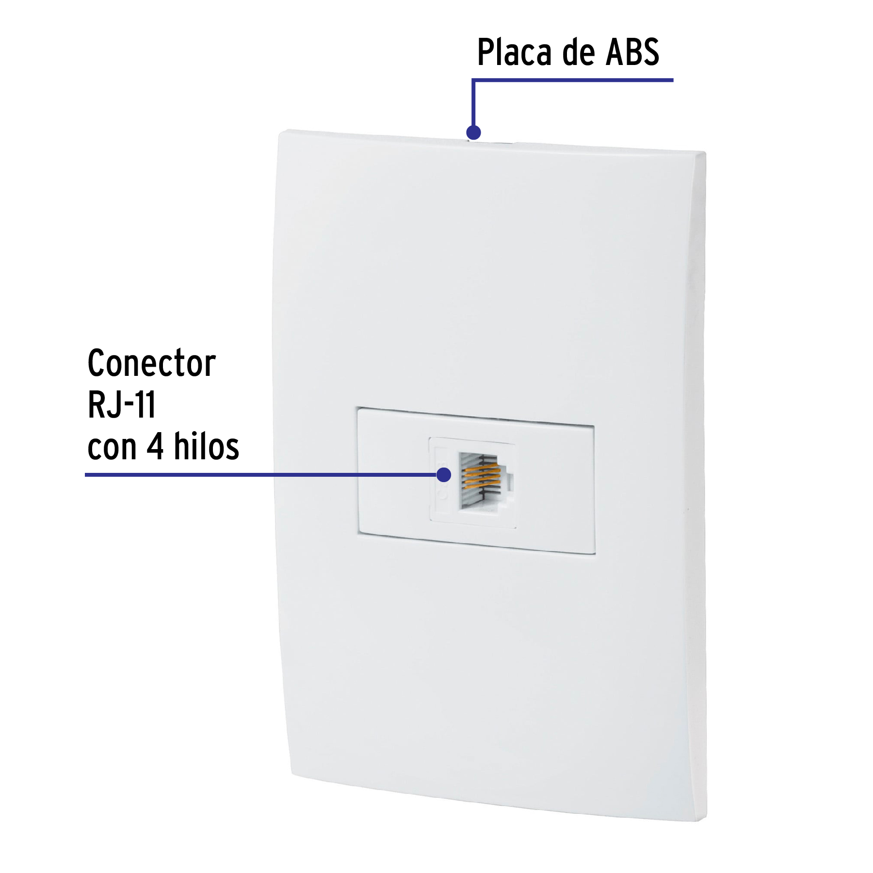 Placa armada con entrada para teléfono, línea Oslo, blanco - PA-TE-OB / 46541 Placa armada con entrada para teléfono, línea Oslo, blanco - PA-TE-OB / 46541