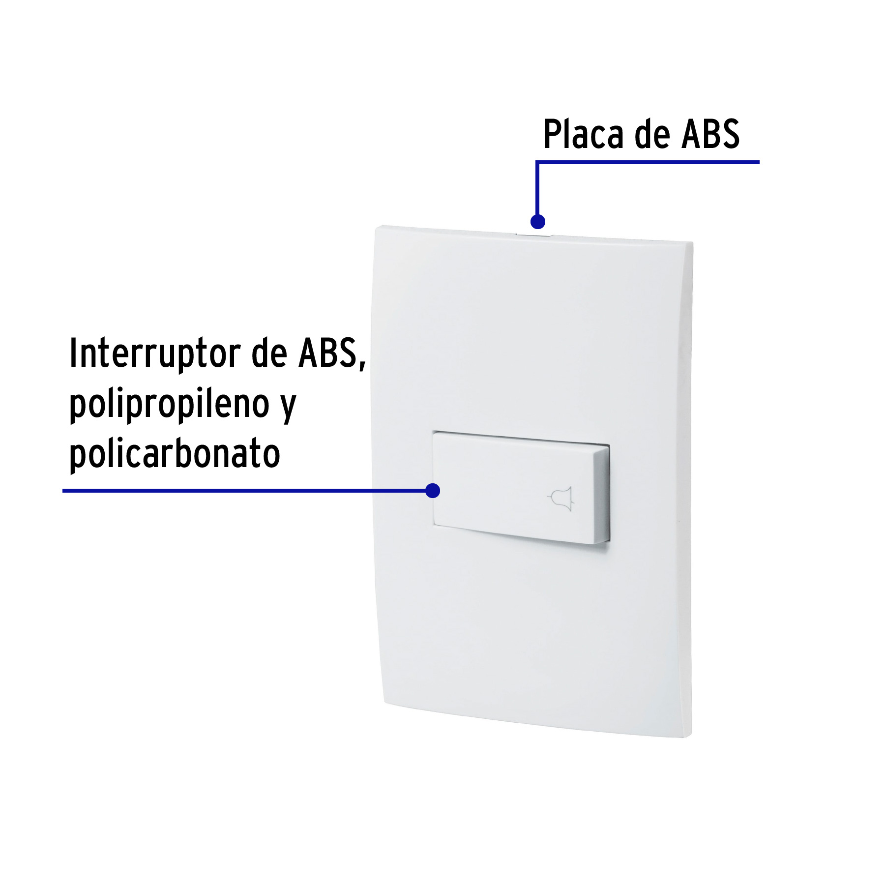 Placa armada con timbre, línea Oslo, color blanco - PA-TI-OB / 46498 Placa armada con timbre, línea Oslo, color blanco - PA-TI-OB / 46498