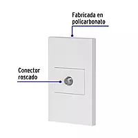 Placa armada 1 toma de TV, 1.5 módulos, Española, blanco - PA-TV-EB / 45605 Placa armada 1 toma de TV, 1.5 módulos, Española, blanco - PA-TV-EB / 45605