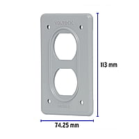 Placa tipo FS, doble, de sobreponer, Volteck - PAFDO-S / 46430 Placa tipo FS, doble, de sobreponer, Volteck - PAFDO-S / 46430
