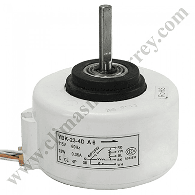 Motor Para Minisplit Inverter, Evaporador 1 Tonelada, 115V, 60Hz, 23W, 0.36A, Capacitor 4Mf 250V