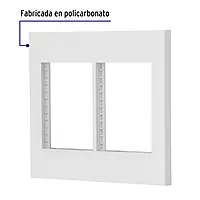 Placa 2 ventanas, 6 módulos, línea Española, color blanco - PP6M-EB / 47065 Placa 2 ventanas, 6 módulos, línea Española, color blanco - PP6M-EB / 47065