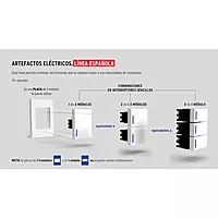 Placa 2 ventanas, 1 módulo, línea Española, color blanco - PPDO-EB / 47063
