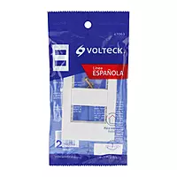 Placa 2 ventanas, 1 módulo, línea Española, color blanco - PPDO-EB / 47063