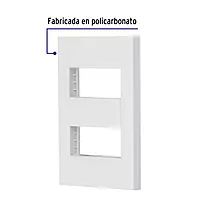 Placa 2 ventanas, 1 módulo, línea Española, color blanco - PPDO-EB / 47063