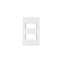 Placa 2 ventanas, 1 módulo, línea Española, color blanco - PPDO-EB / 47063