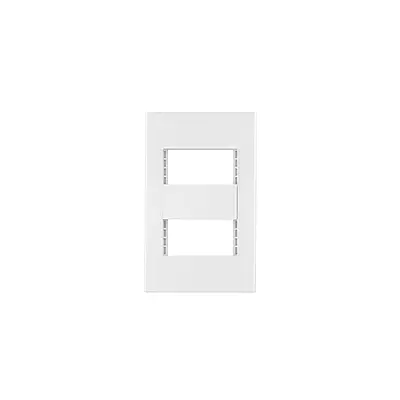 Placa 2 ventanas, 1 módulo, línea Española, color blanco - PPDO-EB / 47063