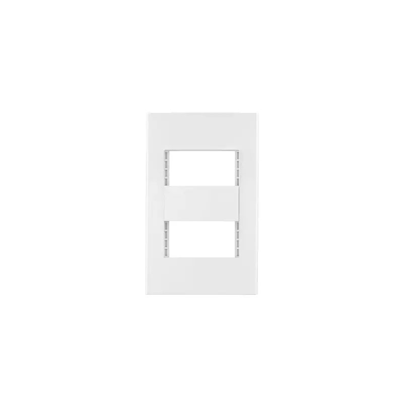Placa 2 ventanas, 1 módulo, línea Española, color blanco - PPDO-EB / 47063