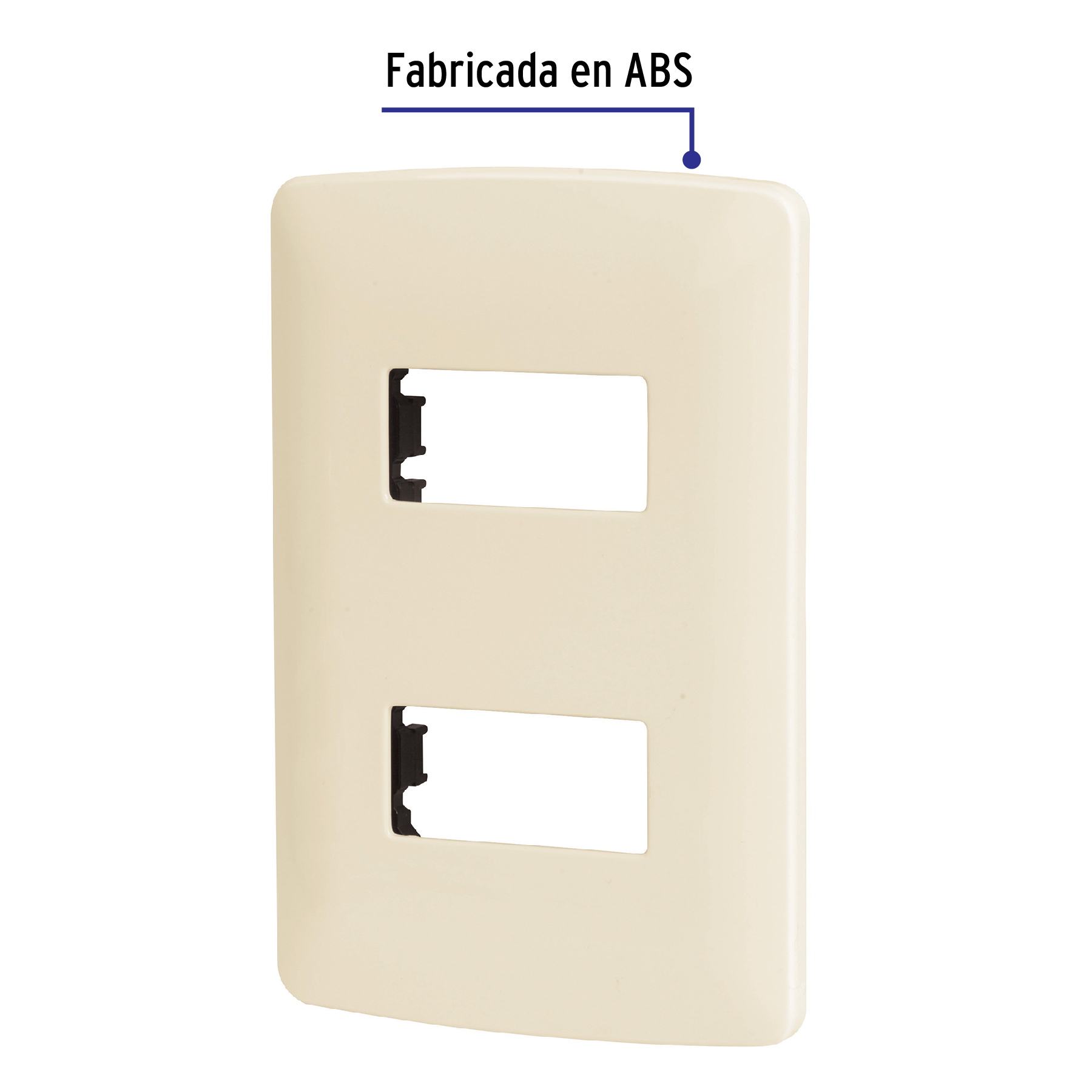 Placa 2 módulos de ABS, línea Italiana, color marfil - PPDO-I / 48089 Placa 2 módulos de ABS, línea Italiana, color marfil - PPDO-I / 48089