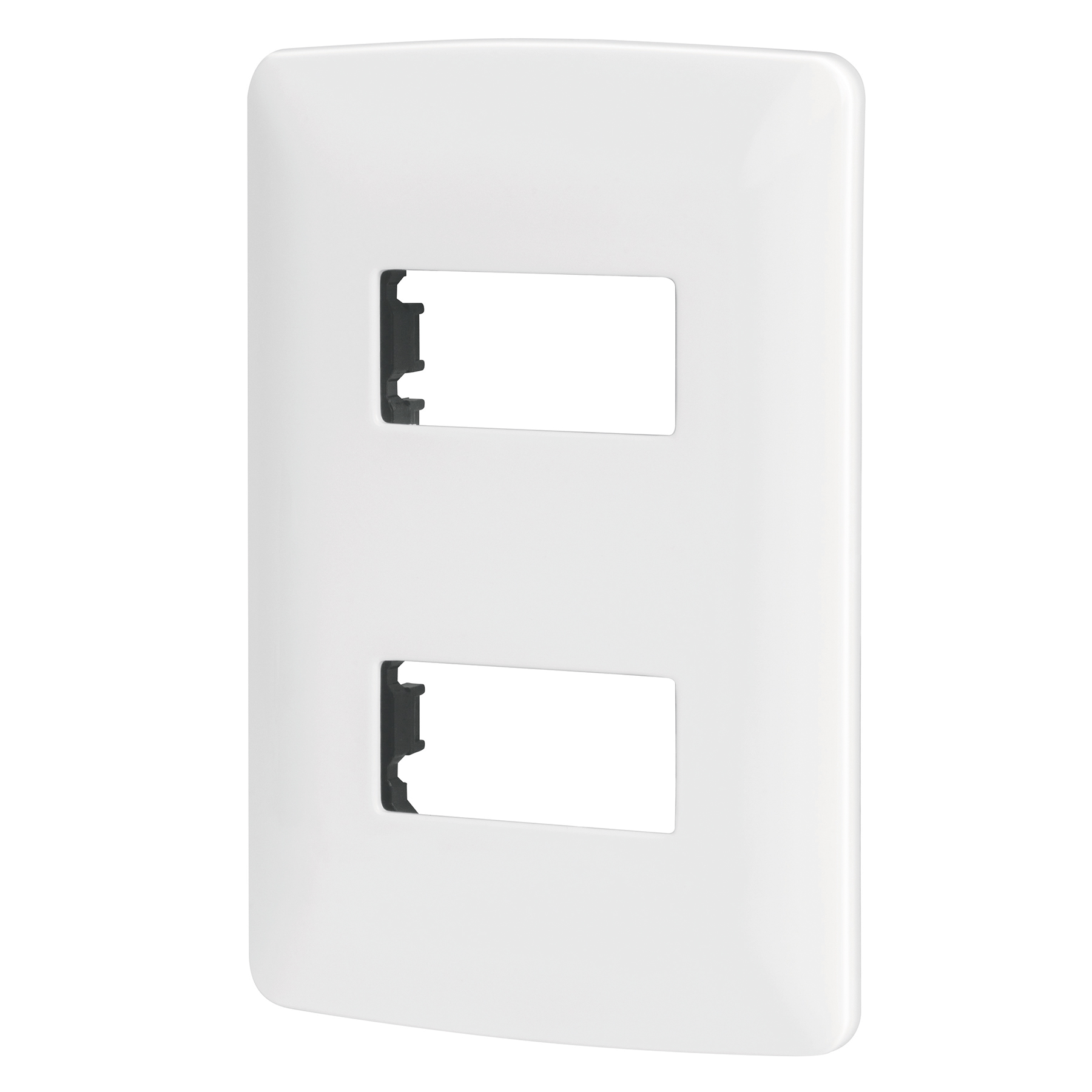 Placa 2 módulos de ABS, línea Italiana, color blanco - PPDO-IB / 48133