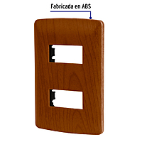 Placa 2 módulos de ABS, línea Italiana, acabado madera - PPDO-IM / 46393 Placa 2 módulos de ABS, línea Italiana, acabado madera - PPDO-IM / 46393