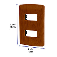 Placa 2 módulos de ABS, línea Italiana, acabado madera - PPDO-IM / 46393 Placa 2 módulos de ABS, línea Italiana, acabado madera - PPDO-IM / 46393
