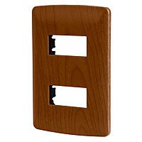 Placa 2 módulos de ABS, línea Italiana, acabado madera - PPDO-IM / 46393 Placa 2 módulos de ABS, línea Italiana, acabado madera - PPDO-IM / 46393