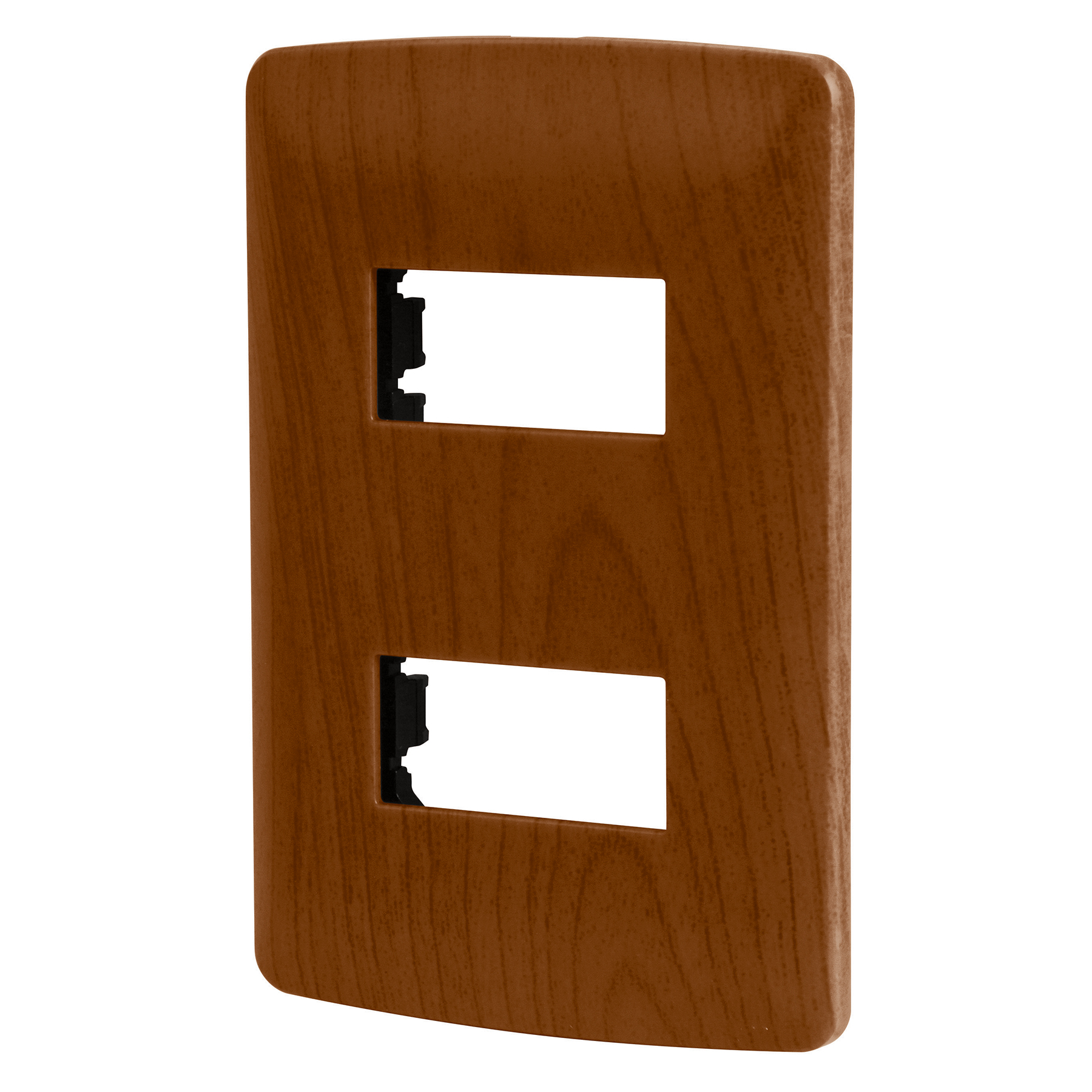 Placa 2 módulos de ABS, línea Italiana, acabado madera - PPDO-IM / 46393