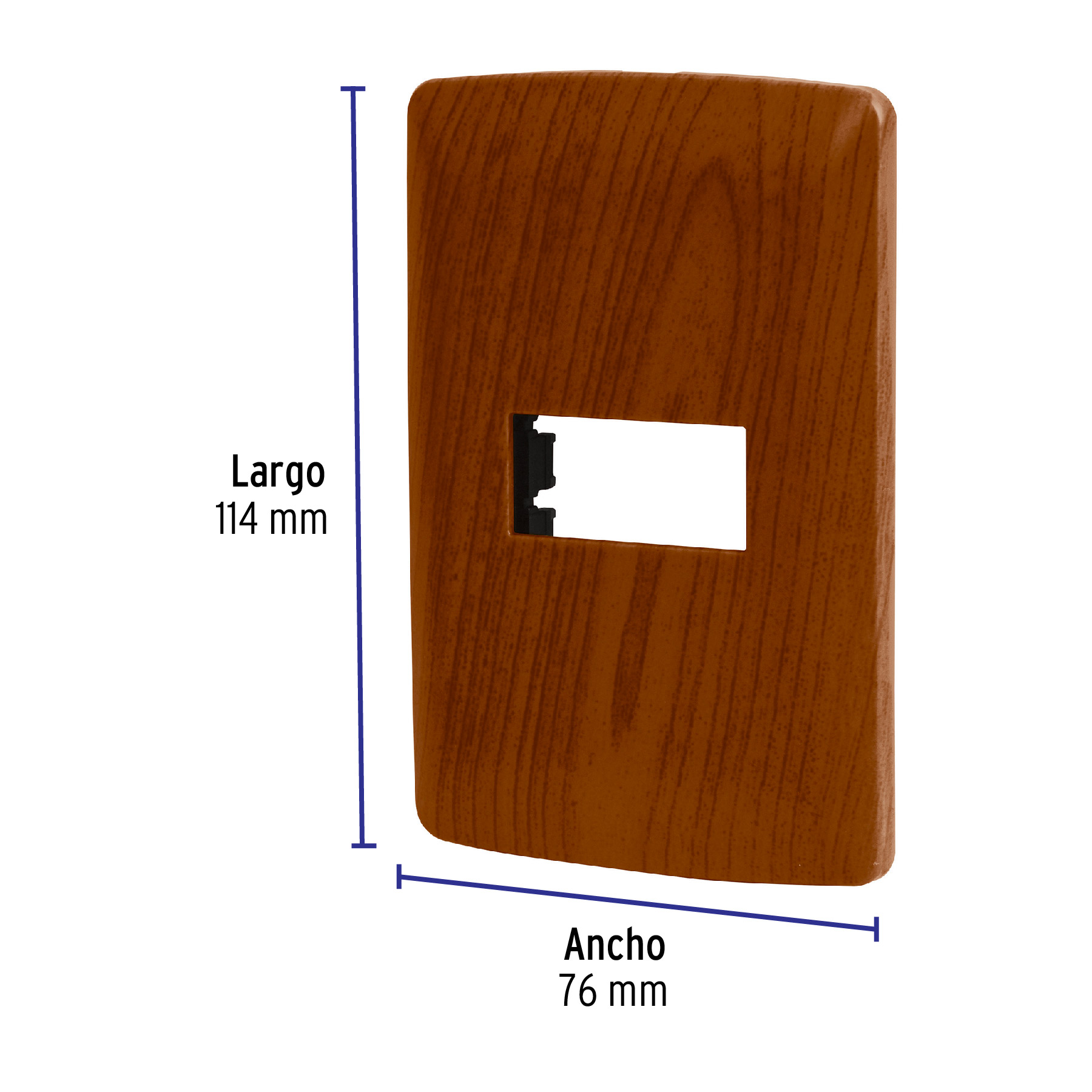 Placa 1 módulo de ABS, línea Italiana, acabado madera - PPSE-IM / 46392 Placa 1 módulo de ABS, línea Italiana, acabado madera - PPSE-IM / 46392