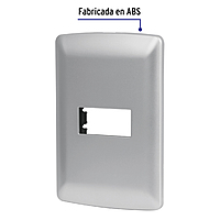 Placa 1 módulo de ABS, línea italiana, color plata - PPSE-IP / 46397 Placa 1 módulo de ABS, línea italiana, color plata - PPSE-IP / 46397