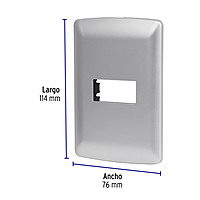 Placa 1 módulo de ABS, línea italiana, color plata - PPSE-IP / 46397 Placa 1 módulo de ABS, línea italiana, color plata - PPSE-IP / 46397