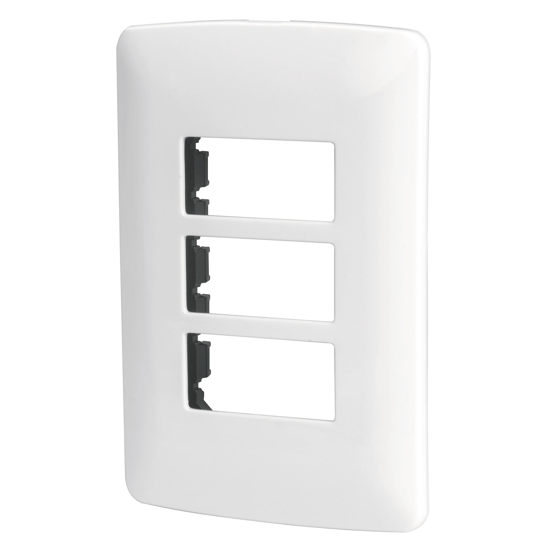 Placa 3 módulos de ABS, línea Italiana, color blanco - PPTR-IB / 48136