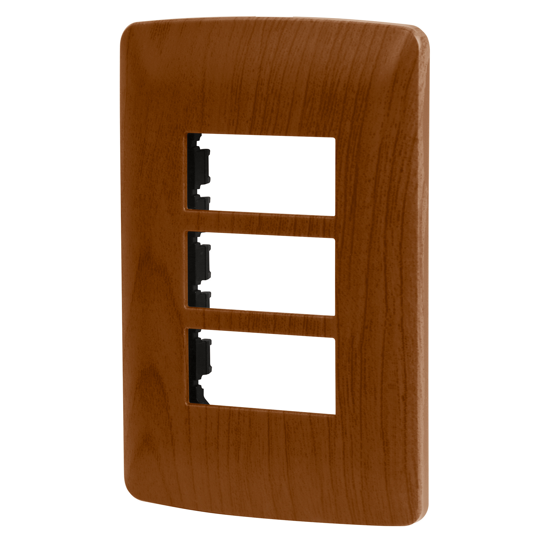 Placa 3 módulos de ABS, línea Italiana, acabado madera - PPTR-IM / 46394