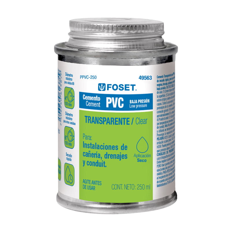Cemento para PVC, bote 250 ml - PPVC-250 / 49563 Cemento para PVC, bote 250 ml - PPVC-250 / 49563