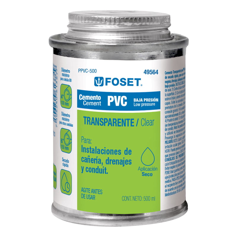 Cemento para PVC, bote 500 ml - PPVC-500 / 49564 Cemento para PVC, bote 500 ml - PPVC-500 / 49564