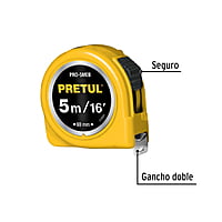 flexómetro-amarillo-5m-cinta-19mm-pretul-tarjeta-plástica-pro-5meb-21606 flexómetro-amarillo-5m-cinta-19mm-pretul-tarjeta-plástica-pro-5meb-21606