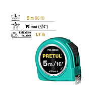 flexómetro-verde-5-m-cinta-19-mm-pretul-tarjeta-plástic-pro-5meb-r-21612 flexómetro-verde-5-m-cinta-19-mm-pretul-tarjeta-plástic-pro-5meb-r-21612
