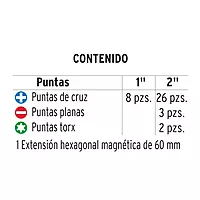 Juego de 40 puntas de impacto mixtas largos 1' y 2', Expert, 101966 -  PUN-40IX