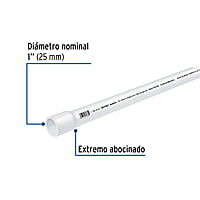 Tubo de 3 m de PVC de 1-1/4' hidráulico cédula 40, Saniflow - PVC-004 / 45520 Tubo de 3 m de PVC de 1-1/4' hidráulico cédula 40, Saniflow - PVC-004 / 45520