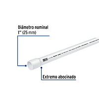 Tubo de 3 m de PVC de 1' hidráulico RD 26, Saniflow - PVC-103 / 40083 Tubo de 3 m de PVC de 1' hidráulico RD 26, Saniflow - PVC-103 / 40083