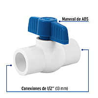 Válvula de esfera de PVC, de 1/2',para cementar - PVC-ES-1/2 / 49156 Válvula de esfera de PVC, de 1/2',para cementar - PVC-ES-1/2 / 49156