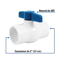 Válvula de esfera de PVC, de 2', para cementar - PVC-ES-2 / 49161 Válvula de esfera de PVC, de 2', para cementar - PVC-ES-2 / 49161