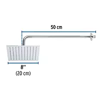Regadera acero inoxidable, 8', con brazo, cromado, Riviera - R-308 / 45771 Regadera acero inoxidable, 8', con brazo, cromado, Riviera - R-308 / 45771