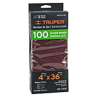 Caja con 3 bandas de lija 4' x 36' grano 100 para PUL 4x6 - R45-PUL-4X6 / 16155 Caja con 3 bandas de lija 4' x 36' grano 100 para PUL 4x6 - R45-PUL-4X6 / 16155
