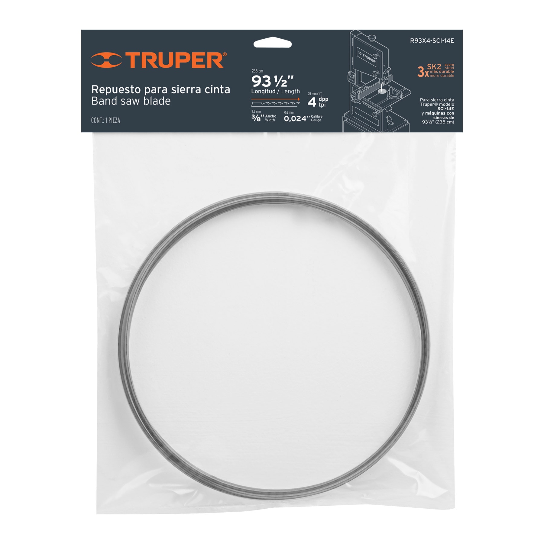 Repuesto sierra 93' x 4 dpp, para sierra cinta SCI-14E - R93X4-SCI-14E / 16287