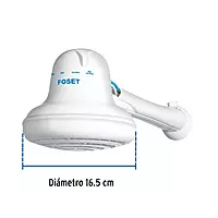 Regadera eléctrica, 4 temperaturas, 16.5cm, blanca, Foset - REGEL-6 / 40237