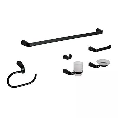 Juego de 6 accesorios para baño, negro - RIA-7000M / 44277
