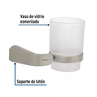Portavaso cepillero, satinado, línea Riviera - RIA-71N / 45220