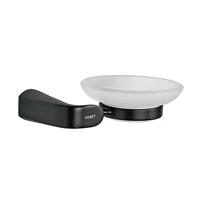 Jabonera con plato de vidrio, negro - RIA-74M / 44279
