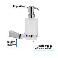 Dispensador de jabón, cromado, línea Riviera - RIA-75 / 45212 Dispensador de jabón, cromado, línea Riviera - RIA-75 / 45212